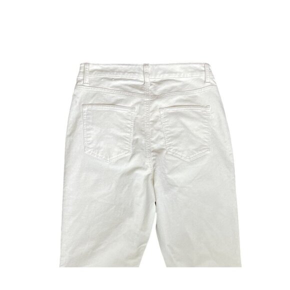 Talbots Corduroy Straight Leg Pants Size 4 Ivory Stretch Winter White Office - Picture 6 of 11